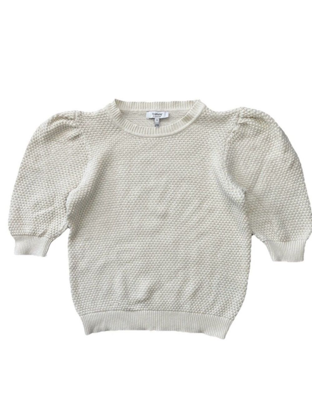 B.young (Danish brand) Mikala Women's Ivory Knit Puff Sleeve Sweater Size S